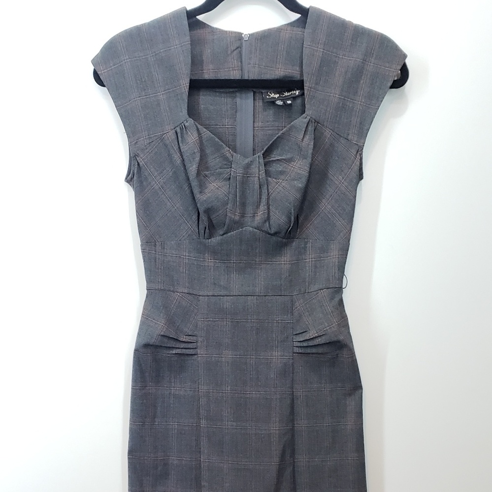 Stop Staring! Retro plaid knee length dress